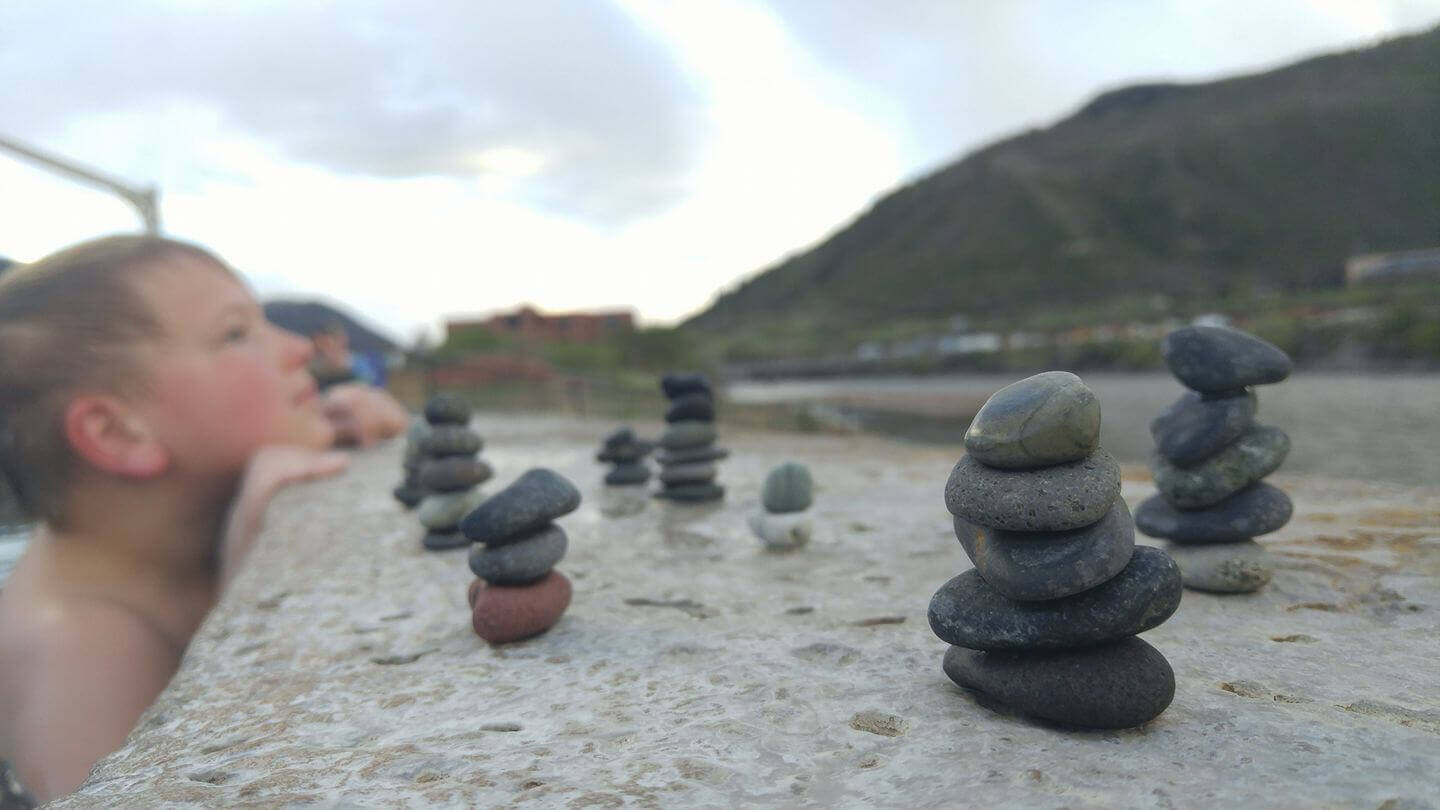 Zen rocks at Iron Mountain Hot Springs