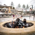 Soaking on a winter day at Iron Mountain Hot Springs