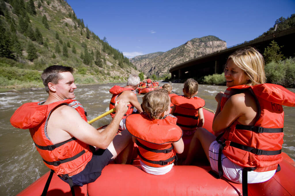 Rafting on Colorado River through Glenwood Canyon