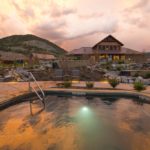 Iron Mountain Hot Springs and Bathhouse at Sunset