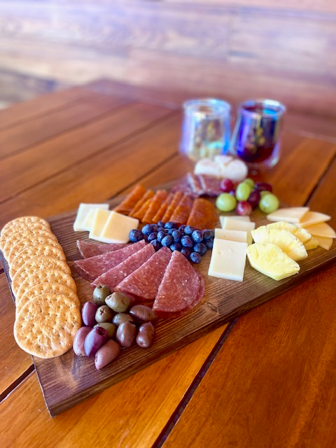 charcuterie board with meats and cheeses at ironwood hot springs cafe