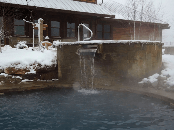 Snowy soak at Iron Mountain Hot Springs in Glenwood Springs