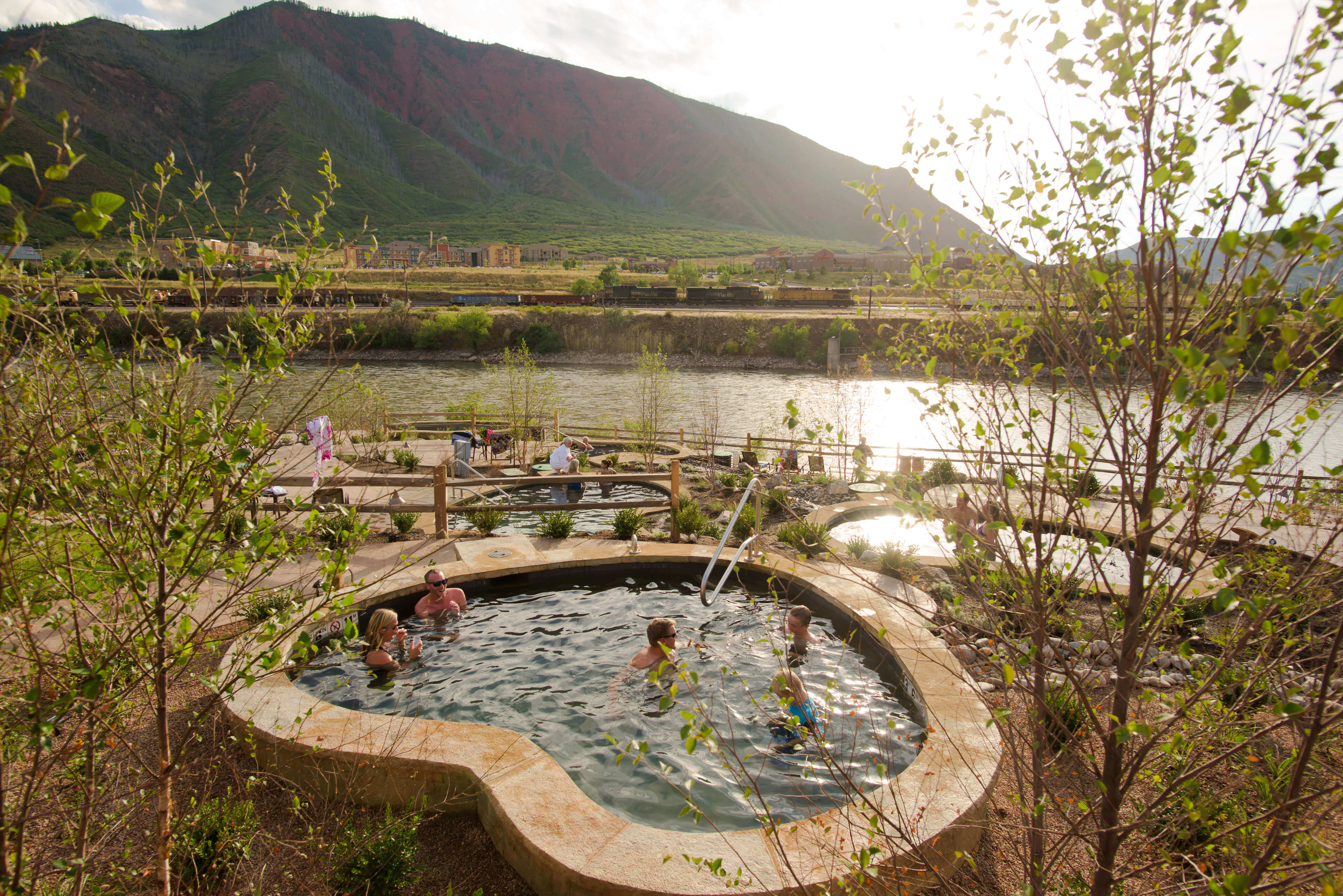 Soaking at Iron Mountain Hot Springs is a therapeutic wellness activity