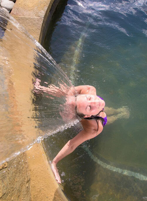 The water at Iron Mountain Hot Springs contains 14 health boosting minerals