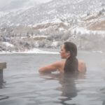 Relaxing in winter at Iron Mountain Hot Springs