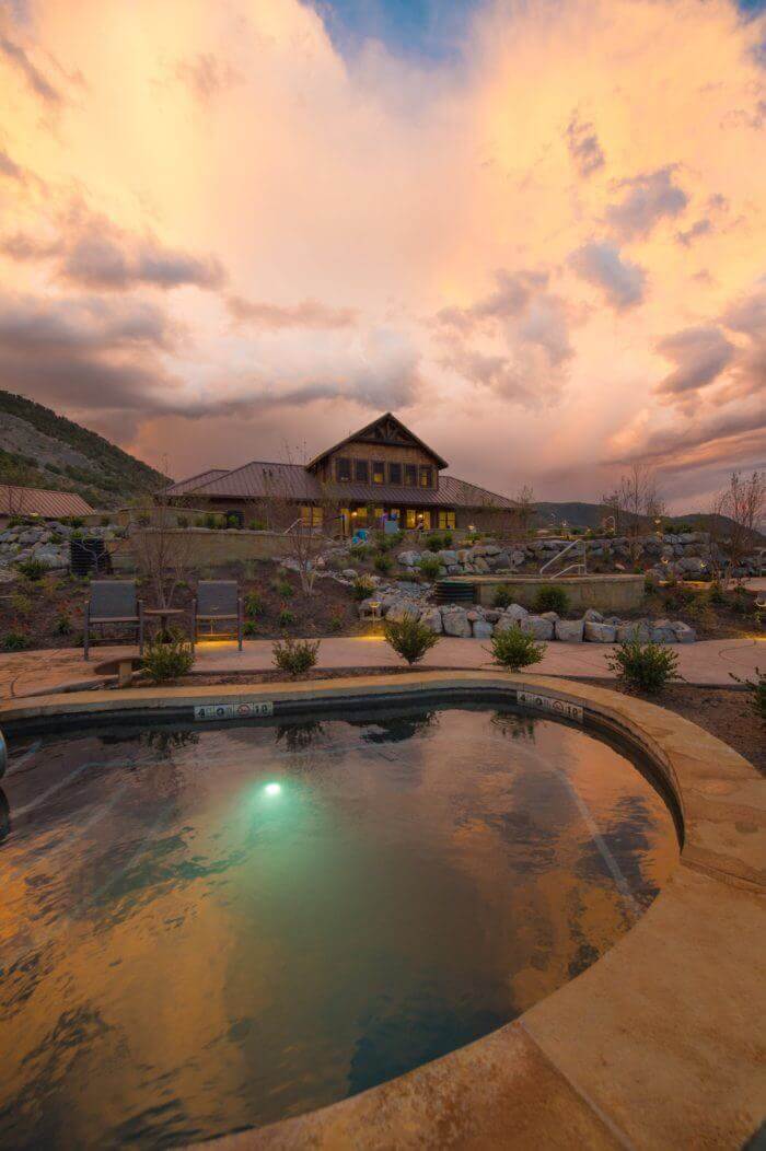 Iron Mountain Hot Springs at sunset