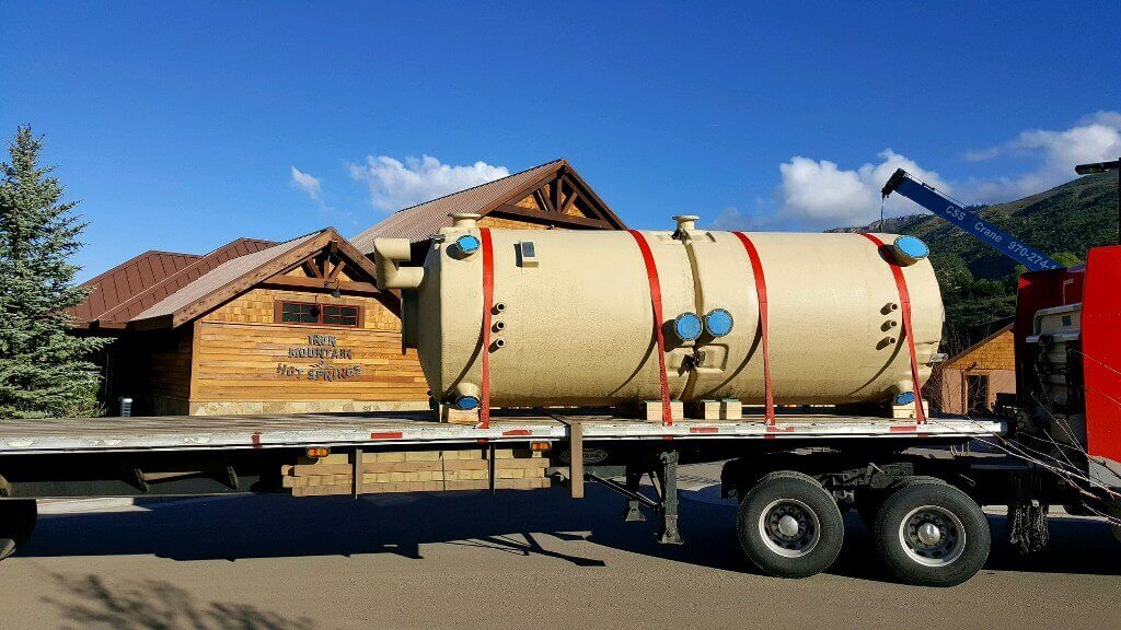 New fiberglass tanks arriving at Iron Mountain Hot Springs